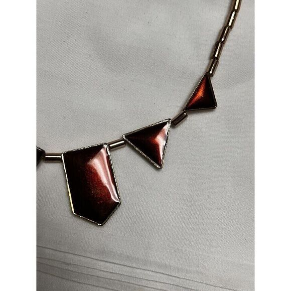 019-004‎ Rust Colored Bib Statement Necklace Gold Fashion Jewelry 0008 - Picture 3 of 6